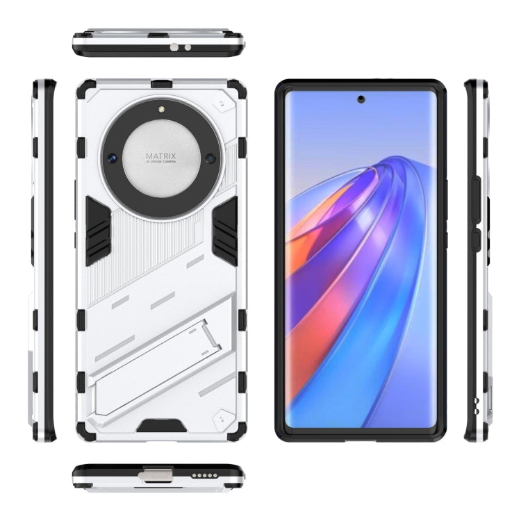 For Honor X9a/X40 5G/Magic5 Lite Punk Armor PC + TPU Phone Case with Holder(White) - Honor Cases by PMC TechLife | Online Shopping South Africa | PMC TechLife