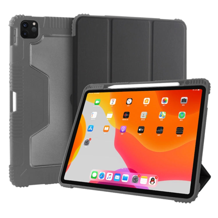 For iPad Pro 12.9 inch 2022 / 2021 / 2020 Mutural Horizontal Flip PC + TPU + PU Leather Tablet Case with Holder & Pen Slot(Black) - free shipping - PMC TechLife - Order now!