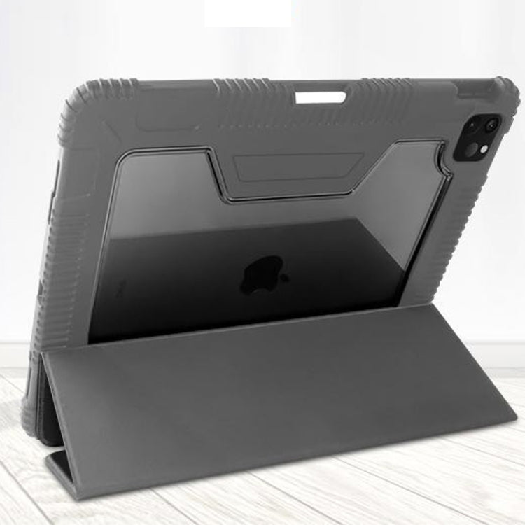For iPad Pro 12.9 inch 2022 / 2021 / 2020 Mutural Horizontal Flip PC + TPU + PU Leather Tablet Case with Holder & Pen Slot(Black) - free shipping - PMC TechLife - Order now!