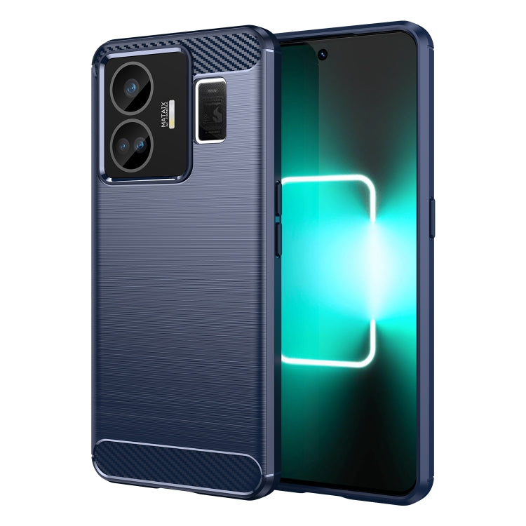 For Realme GT Neo 5 Brushed Texture Carbon Fiber TPU Phone Case(Blue) - Realme Cases by PMC TechLife | Online Shopping South Africa | PMC TechLife | Buy Now Pay Later Mobicred