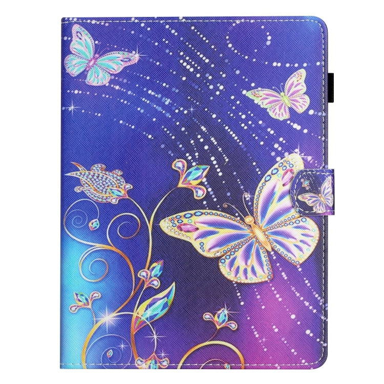 For 10 inch Coloured Drawing Stitching Leather Tablet Case(Butterfly) - 10 - 11 inch by PMC TechLife | Online Shopping South Africa | PMC TechLife | Buy Now Pay Later Mobicred