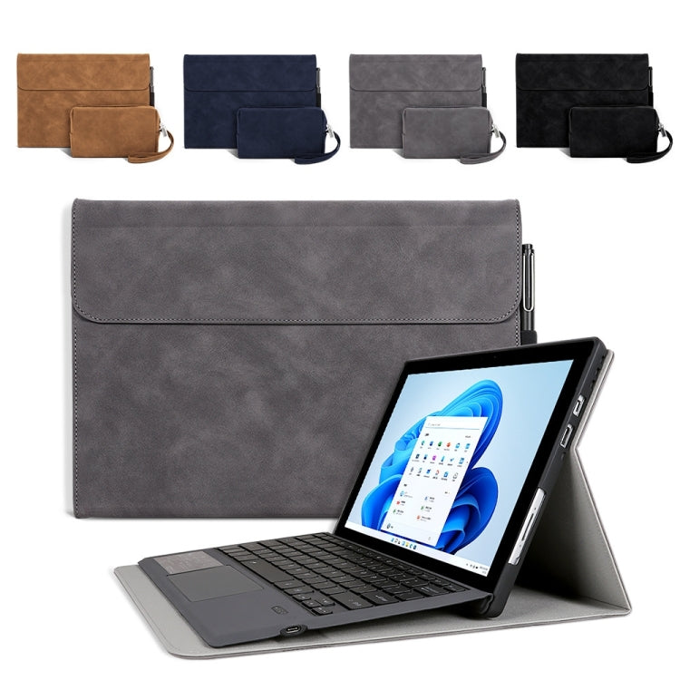 For Microsoft Surface Pro X Sheepskin All-Inclusive Shockproof Protective Case with Power Bag(Grey) - Others by PMC TechLife | Online Shopping South Africa | PMC TechLife | Buy Now Pay Later Mobicred