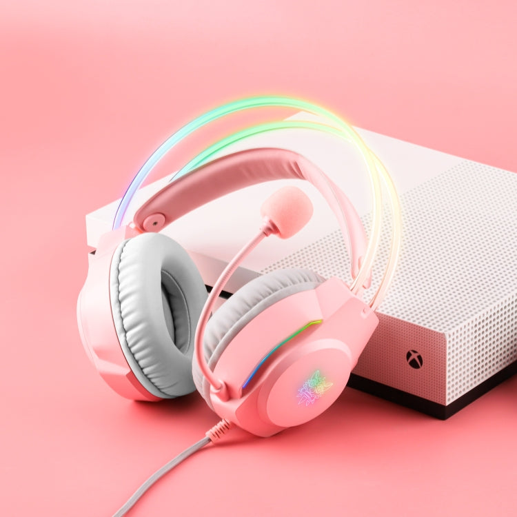 X26 USB+3.5mm RGB Wired Gaming Headset(Pink) - free shipping - PMC Jewellery - Order now!