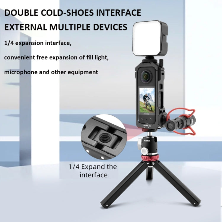 For Insta360 X3 YELANGU LW-ONE X3 Metal Cage Extended Frame Case With T1 Tripod - free shipping - PMC TechLife - Order now!