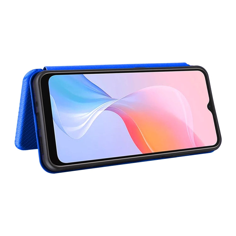 For Blackview A85 Carbon Fiber Texture Flip Leather Phone Case(Blue) - More Brand by PMC TechLife | Online Shopping South Africa | PMC TechLife | Buy Now Pay Later Mobicred