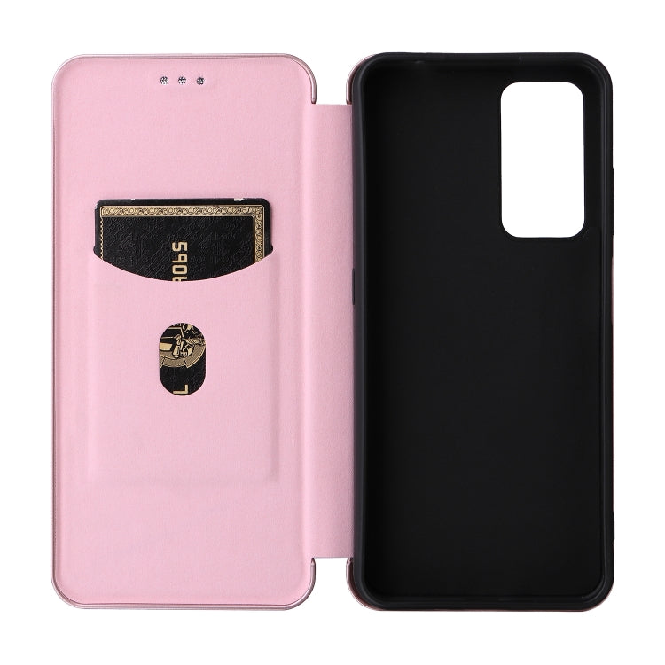 For Blackview A85 Carbon Fiber Texture Flip Leather Phone Case(Pink) - More Brand by PMC TechLife | Online Shopping South Africa | PMC TechLife | Buy Now Pay Later Mobicred