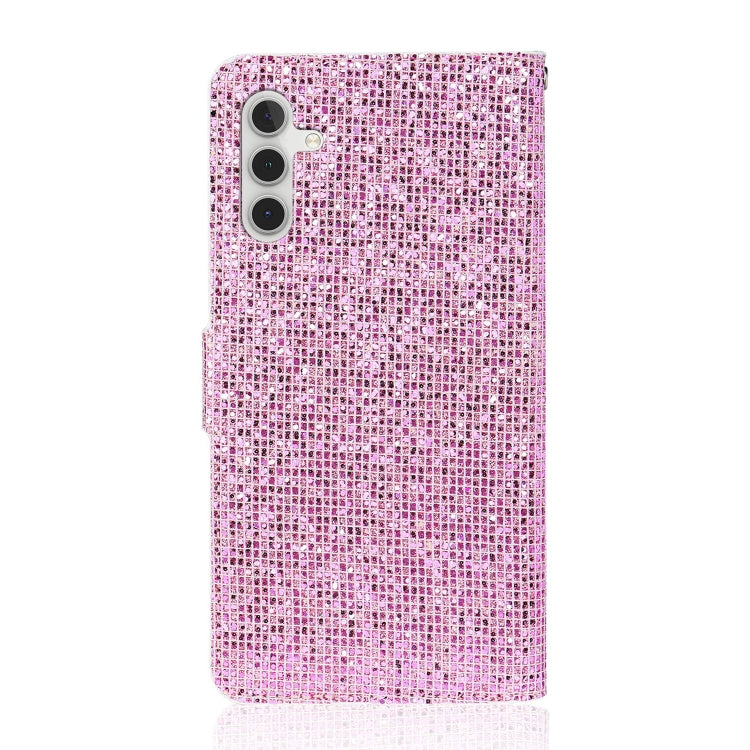 For Samsung Galaxy A24 4G Glitter Powder Filp Leather Phone Case(Pink) - Galaxy Phone Cases by PMC TechLife | Online Shopping South Africa | PMC TechLife