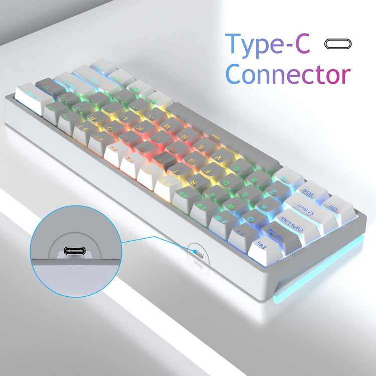 AULA F3261 Type-C Wired Hot Swappable 61 Keys RGB Mechanical Keyboard(Grey Black Green Shaft) - free shipping - PMC TechLife - Order now!