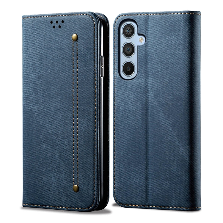 For Samsung Galaxy M54 Denim Texture Leather Phone Case(Blue) - Galaxy Phone Cases by PMC TechLife | Online Shopping South Africa | PMC TechLife