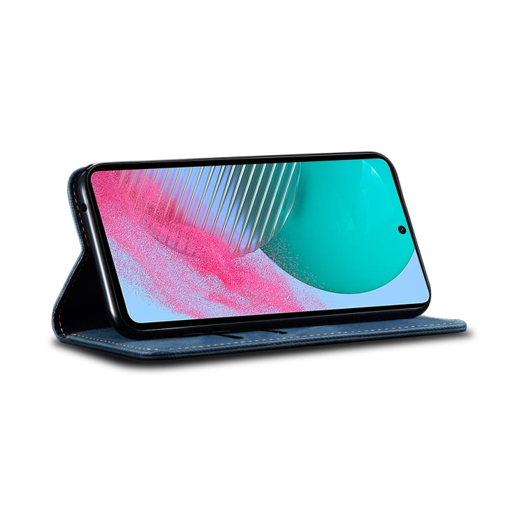For Samsung Galaxy M54 Denim Texture Leather Phone Case(Blue) - Galaxy Phone Cases by PMC TechLife | Online Shopping South Africa | PMC TechLife