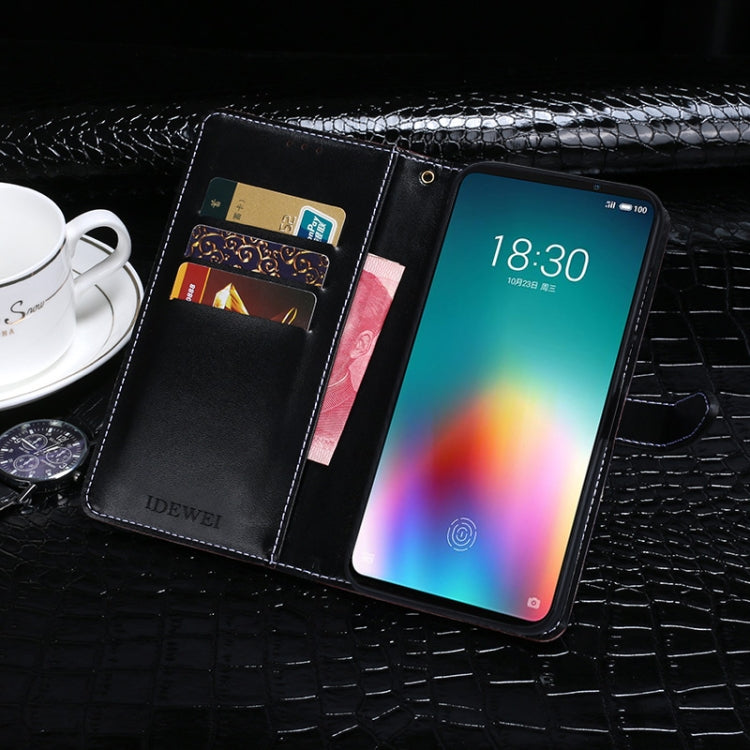 For Meizu 16T idewei Crocodile Texture Horizontal Flip Leather Case with Holder & Card Slots & Wallet(Dark Blue) - free shipping - PMC Jewellery - Order now!