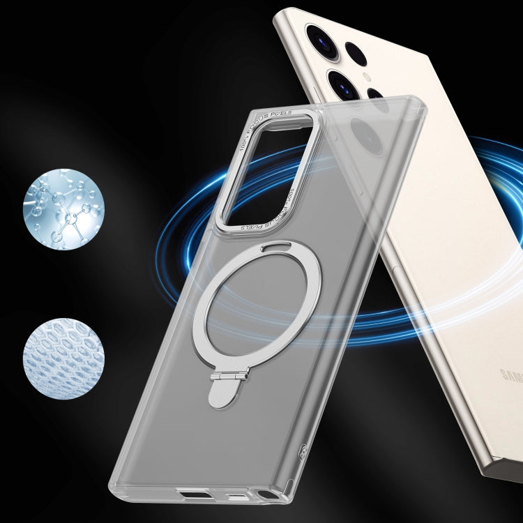 For Samsung Galaxy S23 Ultra 5G LK 3 in 1 MagSafe Magnetic Holder Phone Case(White) - Galaxy S23 Ultra 5G Cases by PMC TechLife | Online Shopping South Africa | PMC TechLife