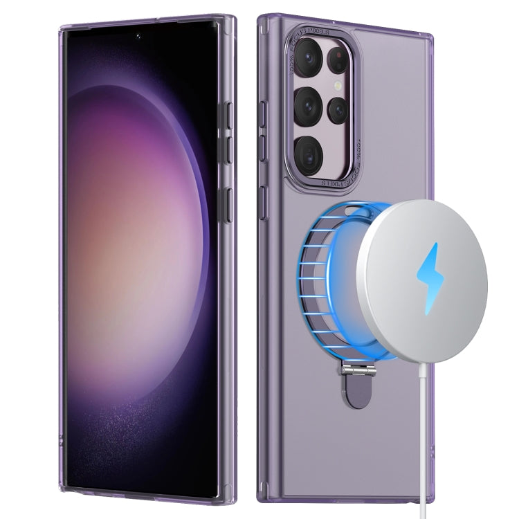 For Samsung Galaxy S23 Ultra 5G LK 3 in 1 MagSafe Magnetic Holder Phone Case(Purple) - Galaxy S23 Ultra 5G Cases by PMC TechLife | Online Shopping South Africa | PMC TechLife