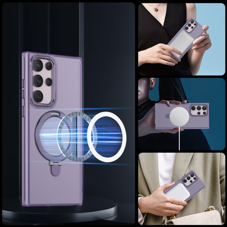 For Samsung Galaxy S23 Ultra 5G LK 3 in 1 MagSafe Magnetic Holder Phone Case(Purple) - Galaxy S23 Ultra 5G Cases by PMC TechLife | Online Shopping South Africa | PMC TechLife