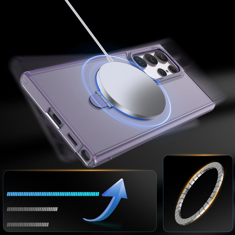 For Samsung Galaxy S22 Ultra 5G LK 3 in 1 MagSafe Magnetic Holder Phone Case(Purple) - Galaxy S22 Ultra 5G Cases by PMC TechLife | Online Shopping South Africa | PMC TechLife