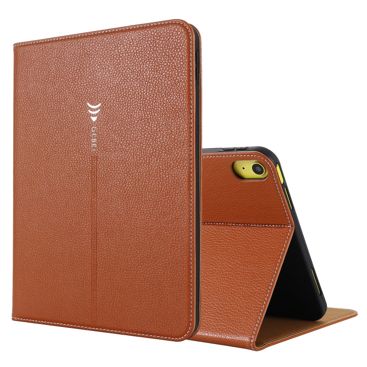 For iPad 2025 / 2022 GEBEI Silk Texture Flip Tablet Leather Case(Brown) - free shipping - PMc TechLife - Order now!