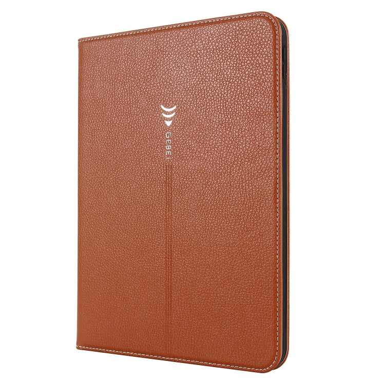 For iPad 2025 / 2022 GEBEI Silk Texture Flip Tablet Leather Case(Brown) - free shipping - PMc TechLife - Order now!