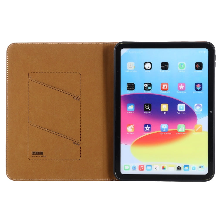 For iPad 2025 / 2022 GEBEI Silk Texture Flip Tablet Leather Case(Brown) - free shipping - PMc TechLife - Order now!