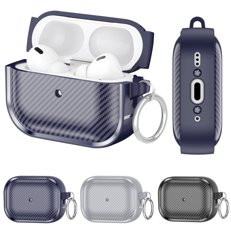 For AirPods Pro 2 Photo Frame Carbon Fiber Series Earphone Case(Dark Grey) - For AirPods Pro 2 by PMC TechLife | Online Shopping South Africa | PMC TechLife