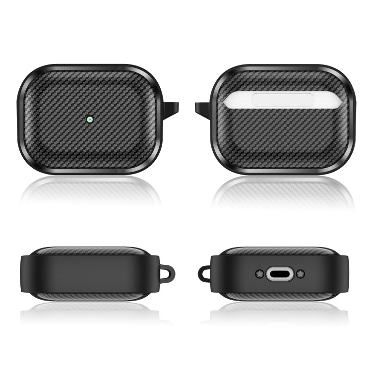 For AirPods Pro Photo Frame Carbon Fiber Series Earphone Case(Black) - For AirPods Pro by PMC Jewellery | Online Shopping South Africa | PMC Jewellery | Buy Now Pay Later Mobicred