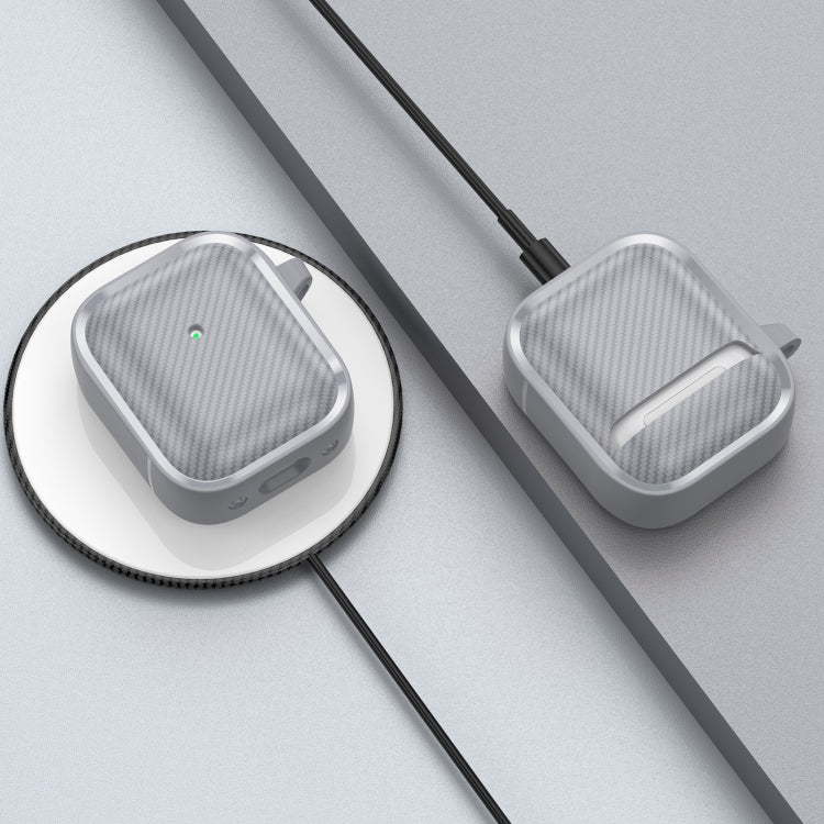 For AirPods 1 / 2 Photo Frame Carbon Fiber Series Earphone Case(Dark Grey) - For AirPods 1/2 by PMC Jewellery | Online Shopping South Africa | PMC Jewellery | Buy Now Pay Later Mobicred