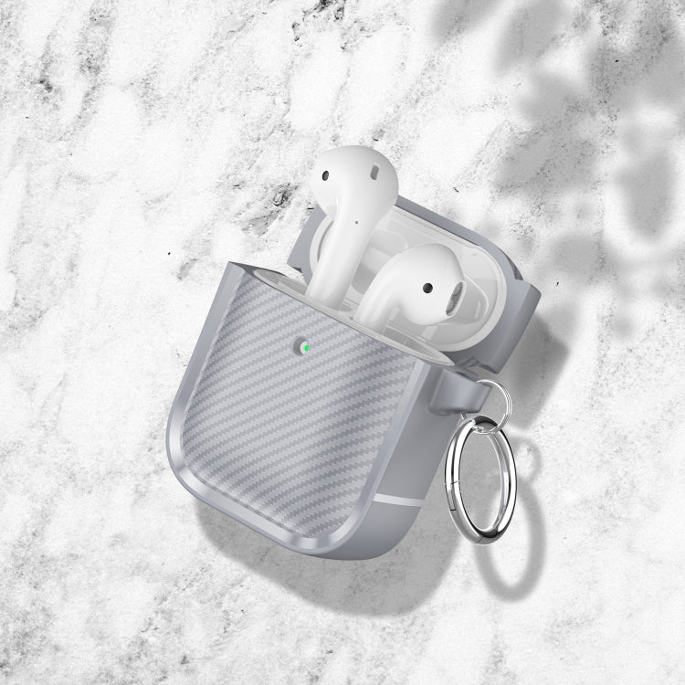 For AirPods 1 / 2 Photo Frame Carbon Fiber Series Earphone Case(Dark Grey) - For AirPods 1/2 by PMC Jewellery | Online Shopping South Africa | PMC Jewellery | Buy Now Pay Later Mobicred