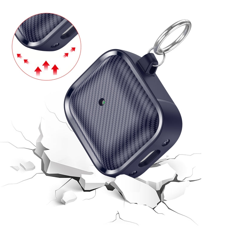 For AirPods 1 / 2 Photo Frame Carbon Fiber Series Earphone Case(Dark Blue) - For AirPods 1/2 by PMC Jewellery | Online Shopping South Africa | PMC Jewellery | Buy Now Pay Later Mobicred