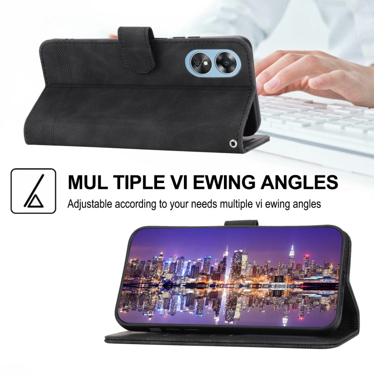 For OPPO Reno8 T 4G Global Dierfeng Dream Line TPU + PU Leather Phone Case(Black) - free shipping - PMC TechLife - Order now!