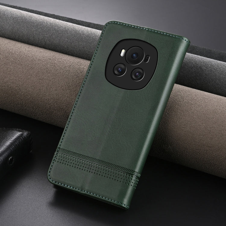 For Honor Magic6 AZNS Magnetic Calf Texture Flip Leather Phone Case(Dark Green) - Honor Cases by AZNS | Online Shopping South Africa | PMC Jewellery | Buy Now Pay Later Mobicred