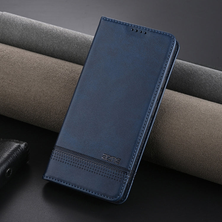 For Honor Magic6 Lite 5G/X9b AZNS Magnetic Calf Texture Flip Leather Phone Case(Dark Blue) - free shipping - PMC Jewellery - Order now!