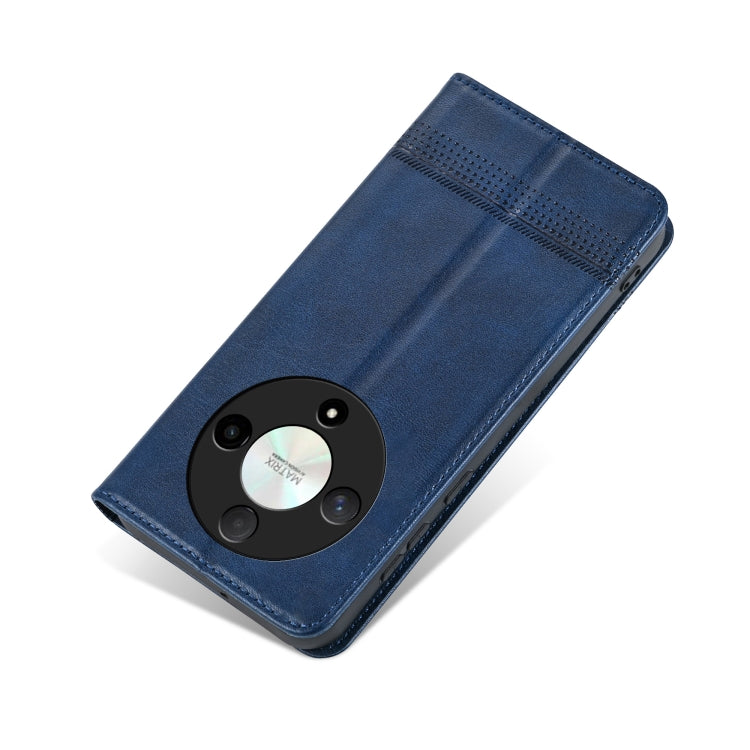 For Honor Magic6 Lite 5G/X9b AZNS Magnetic Calf Texture Flip Leather Phone Case(Dark Blue) - free shipping - PMC Jewellery - Order now!