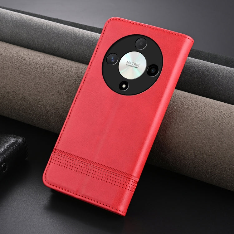 For Honor Magic6 Lite 5G/X9b AZNS Magnetic Calf Texture Flip Leather Phone Case(Red) - Honor Cases by AZNS | Online Shopping South Africa | PMC Jewellery | Buy Now Pay Later Mobicred
