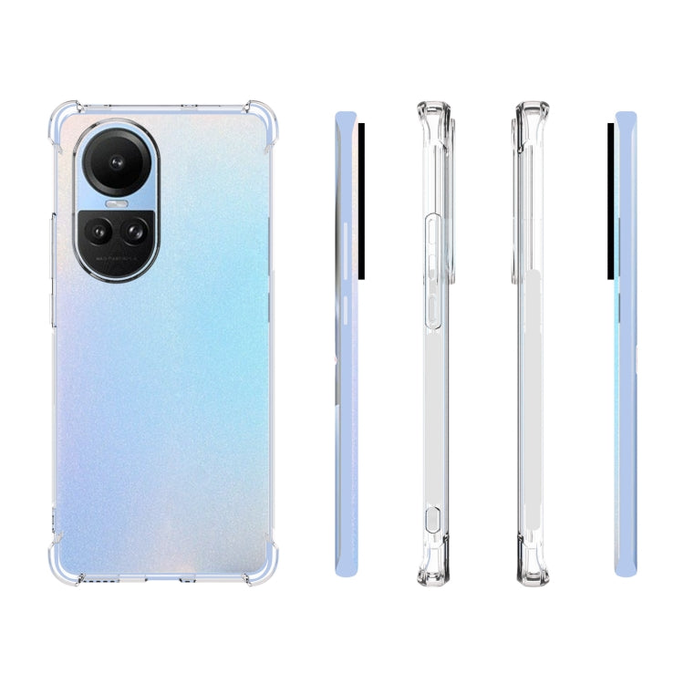 For OPPO Reno10 / 10 Pro Global Shockproof Non-slip Thickening TPU Phone Case(Transparent) - OPPO Cases by PMC TechLife | Online Shopping South Africa | PMC TechLife | Buy Now Pay Later Mobicred