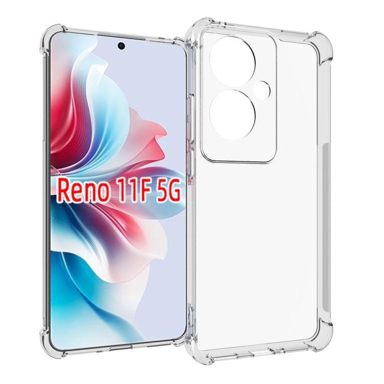 For OPPO Reno11 F 5G Global Shockproof Non-slip Thickening TPU Phone Case(Transparent) - Reno11 F Cases by PMC TechLife | Online Shopping South Africa | PMC TechLife | Buy Now Pay Later Mobicred