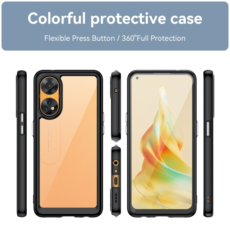 For OPPO Reno8 T 4G Colorful Series Acrylic + TPU Phone Case(Black) - OPPO Cases by PMC TechLife | Online Shopping South Africa | PMC TechLife | Buy Now Pay Later Mobicred