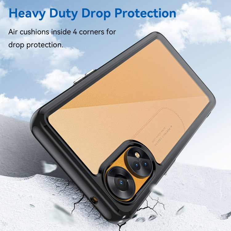 For OPPO Reno8 T 4G Colorful Series Acrylic + TPU Phone Case(Black) - OPPO Cases by PMC TechLife | Online Shopping South Africa | PMC TechLife | Buy Now Pay Later Mobicred