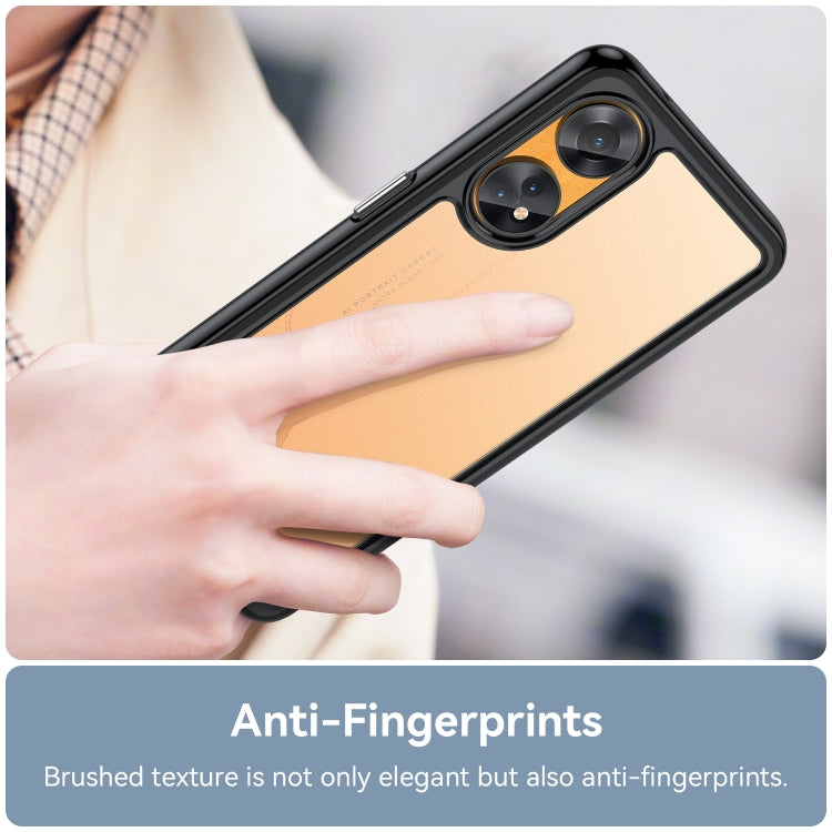 For OPPO Reno8 T 4G Colorful Series Acrylic + TPU Phone Case(Black) - OPPO Cases by PMC TechLife | Online Shopping South Africa | PMC TechLife | Buy Now Pay Later Mobicred