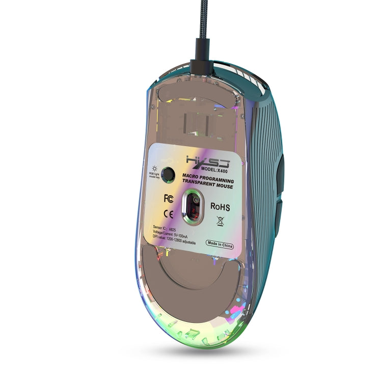 X400 7 Keys Transparent RGB Wired Gaming Mouse (Black) - free shipping - PMC Jewellery - Order now!