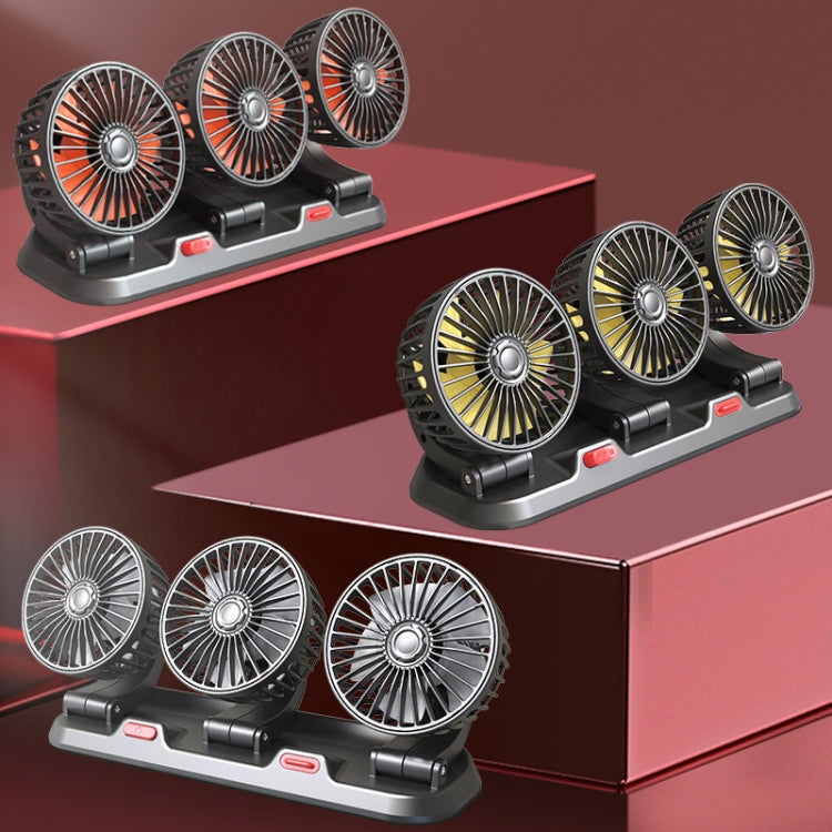 F4310 360-Degree Rotating Adjustable Car Three-Head Fan, Style:5V USB Universal - Heating & Fans by PMC TechLife | Online Shopping South Africa | PMC TechLife | Buy Now Pay Later Mobicred