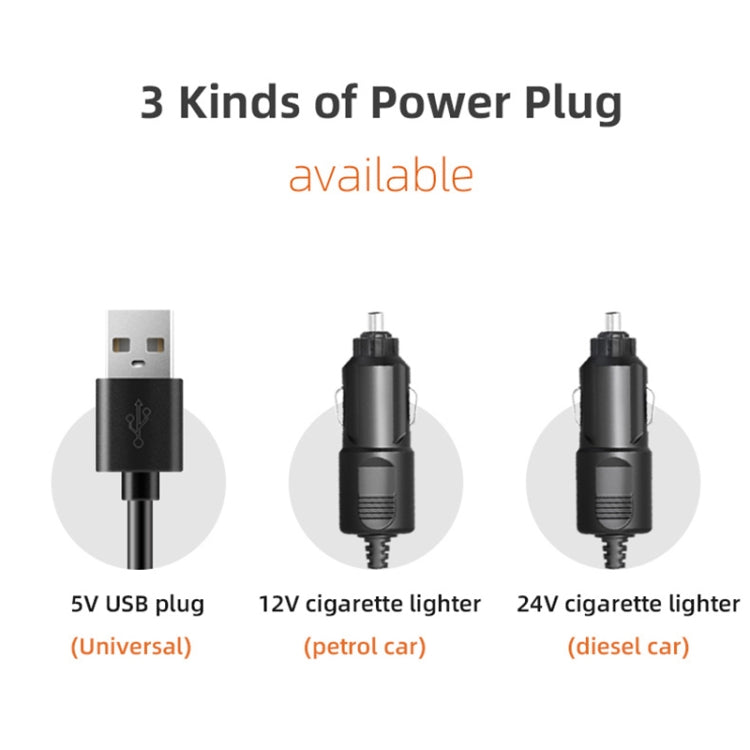 F4310 360-Degree Rotating Adjustable Car Three-Head Fan, Style:5V USB Universal - Heating & Fans by PMC TechLife | Online Shopping South Africa | PMC TechLife | Buy Now Pay Later Mobicred