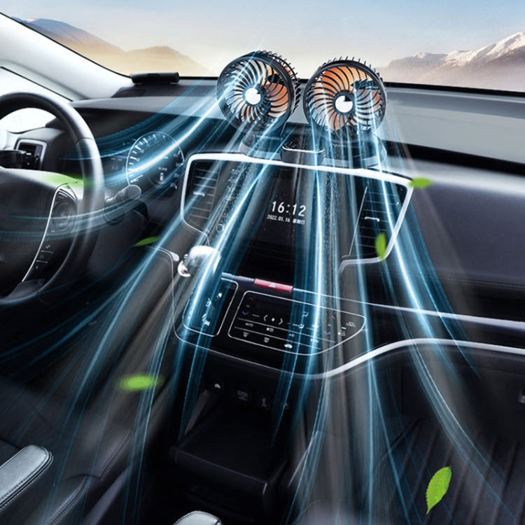 F622 Car Creative Folding Rotatable Double Head Electric Cooling Fan, Style:USB Universal - Heating & Fans by PMC TechLife | Online Shopping South Africa | PMC TechLife | Buy Now Pay Later Mobicred
