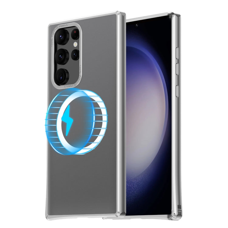 For Samsung Galaxy S22 Ultra 5G MagSafe Magnetic PC Phone Case(Silver) - Galaxy S22 Ultra 5G Cases by PMC TechLife | Online Shopping South Africa | PMC TechLife
