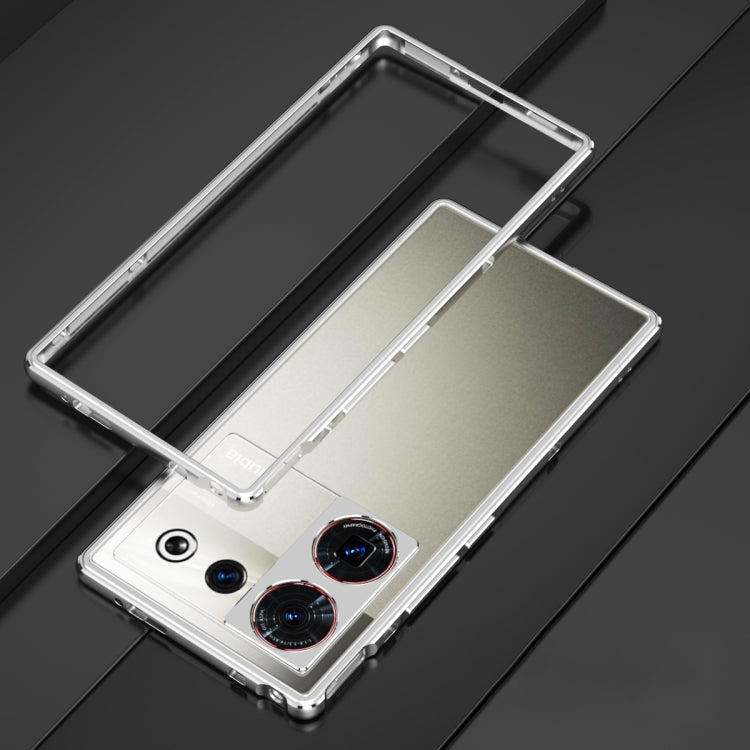 For ZTE nubia Z50 Ultra LK Aurora Metal Frame Phone Case with Lens Cover(Silver) - ZTE Cases by PMC TechLife | Online Shopping South Africa | PMC TechLife | Buy Now Pay Later Mobicred