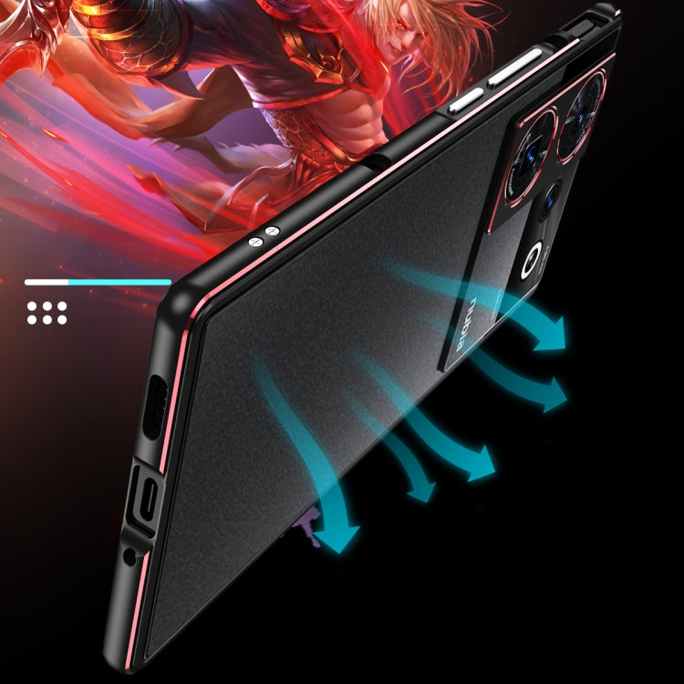 For ZTE nubia Z50 Ultra LK Aurora Metal Frame Phone Case with Lens Cover(Black Red) - ZTE Cases by PMC TechLife | Online Shopping South Africa | PMC TechLife | Buy Now Pay Later Mobicred