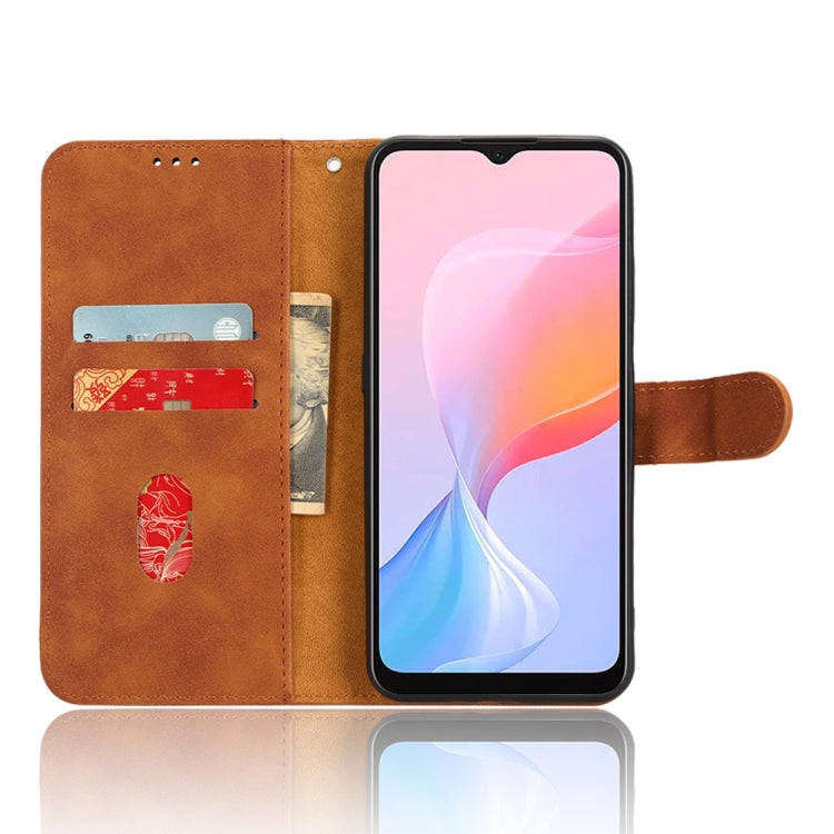 For Blackview A85 Skin Feel Magnetic Flip Leather Phone Case(Brown) - More Brand by PMC TechLife | Online Shopping South Africa | PMC TechLife | Buy Now Pay Later Mobicred