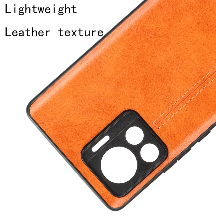 For Motorola Edge 30 Ultra / Moto X30 Pro Sewing Cow Pattern Skin PC + PU + TPU Phone Case(Orange) - Motorola Cases by PMC TechLife | Online Shopping South Africa | PMC TechLife