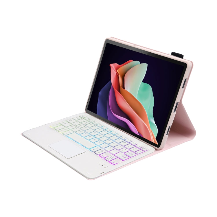 For Huawei MatePad 11 2023 AHW13-AS Lambskin Texture Ultra-thin Detachable Backlight Bluetooth Keyboard Leather Case with Touchpad(Pink) - Huawei Keyboard by PMC TechLife | Online Shopping South Africa | PMC TechLife
