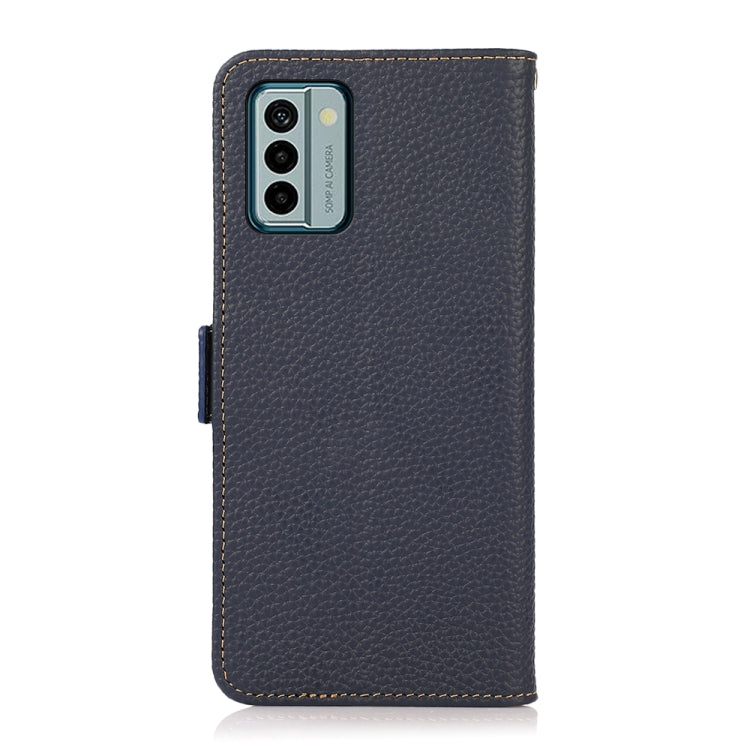 For Nokia G22 4G KHAZNEH Side-Magnetic Litchi Genuine Leather RFID Phone Case(Blue) - Nokia Cases by PMC TechLife | Online Shopping South Africa | PMC TechLife | Buy Now Pay Later Mobicred
