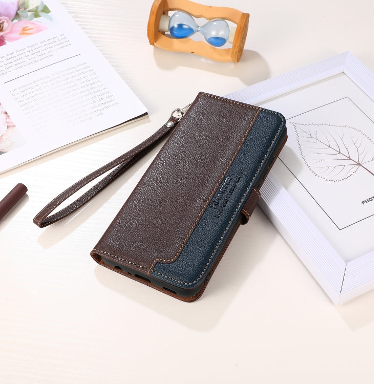 For Motorola Moto G34 KHAZNEH Litchi Texture Leather RFID Phone Case(Brown) - Motorola Cases by PMC TechLife | Online Shopping South Africa | PMC TechLife | Buy Now Pay Later Mobicred