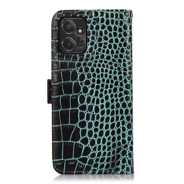 For Motorola Moto G Power 2023 Crocodile Top Layer Cowhide Leather Phone Case(Green) - Motorola Cases by PMC TechLife | Online Shopping South Africa | PMC TechLife | Buy Now Pay Later Mobicred